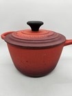 Le Creuset Sauce Pan  16 Red Cast Iron W  Lid 1 75 Qt France Enamel Handle  read
