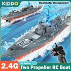 Rc Speed Boat Remote Control Battleship Military Model Ship Toy Kids Water New