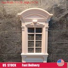 2pcs Unpainted Dollhouse 1 12 Scale Miniatures European Window Door Furniture