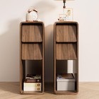 Narrow Nightstand Set Of 2  Small Bedside Table  Slim Wood Bed Side Table