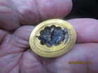 Fabulous Victorian Metal Buttons W  Enamel Floral Borders   Steel Facet Accents