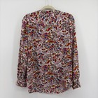 Talbots Womens Floral Print Long Sleeve Tie Neck Blouse Shirt Top M