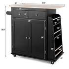 Rolling Kitchen Island Utility Trolley Cabinet Storage Spice Towel Rack Black