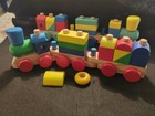 Melissa   Doug Wooden Stacking Train Set Two Trains Toddler 34 pcs Shapes Colors