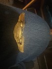 Vintage 40 s Gold Harley Davidson Bar   Shield Wings Jacket Badge Safety Pin 3 