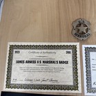 Vtg James Arness Gunsmoke Commemorative U s Marshal Badge Set  70 500 Signed