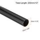 2pcs Carbon Fiber Tubes 20 X 22 X 330mm Plain Weave Glossy Surface Rod
