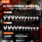 Vevor Crowfoot Wrench Set 3 8  Drive 24-piece Crows Foot Wrench Set Sae Metric
