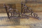 Set Of 2 Vintage Look 6 1 2  X 9  Cast Iron Butterfly Design Shelf Brackets 
