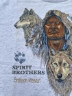 Vintage 90s Spirit Brothers Branson Missouri Native American Wolf T Shirt Size L