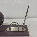 Gemstone Globe Desk Set Stone Globe pen Holder  And Business Card Holder