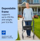 Medline Superlight Aluminum Rollator  Black - Ultra-lightweight  Foldable  