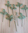 Vintage French Glass Seed Beaded 9 Leaf Stems