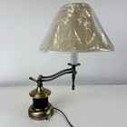 Vintage Antique Brass Black Swing Arm Table Lamp New Shade 8 5    To 14   