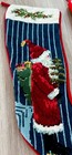 Vintage Christmas Stockings Santa Clause  Needlepoint  Lot Of 2