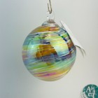 Glass Eye Studio Rainbow Twist Ornament Hand Blown Art Glass Iridescent Nwt