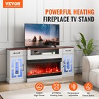 80 In Fireplace Tv Stand 20 Led Lights Remote Control   Timer Brown white