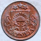 1932 Latvia 2 Santimi  unc 