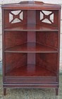 Vintage Old Colonial Solid Birch Wooden Wall Corner Cabinet Cupboard 3 Shelves