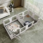 Detachable Dog Whelping Box Pet Puppy Birthing Tempered Glass Pen W  Safe Rails