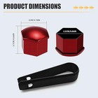 20pcs Lug Nut Covers  Bolt Covers Caps Hexagonal Nut Covers With 17mm Red