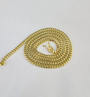 Solid 10k Yellow Gold Chain Necklace 22 Inch Miami Cuban Link 4mm Men Women Real