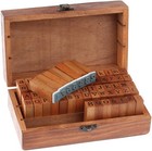 70 Pcs Alphabet Stamps Set  Wooden Letter Rubber Stamps