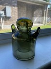 Gingerbread Man Green   Olive Green Glass Insulator