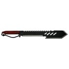 - Fixed Blade Machete - Black And Satin Finish Stainless Steel Blade With Saw   