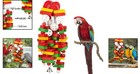 22-inch Large Red Parrot Chewing Toy For Macaws  Grey   Cockatoos - Durable Fun