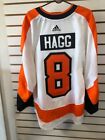 2017-18 Philadelphia Flyers Robert Hagg Game Worn Rookie Jersey 100yr Patch Mic