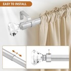 Satin Nickel 1 Pack Window Treatment Single Curtain Rod  Adjustable Drapery R   