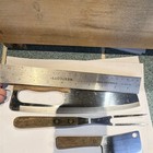 3-pc Vintage Kitchen Set   Ergonomic Ulu Rocking Knife  Mini Cleaver   Carving F