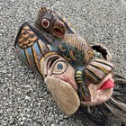 Vintage Decorative Mexican Folk Art Eagle Mask 
