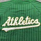 Vintage Oakland Athletics Jersey Mens Large Green Pinstriped Starter 90s Mlb
