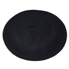 Women s Solid Color Classic French Style Beret Beanie Hat One Size-medium Black
