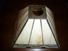 Tiffany Style Mission Arts   Crafts Leaded Slag Glass Square Pyramid Lamp Shade