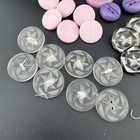 Vintage Salvaged Carved Clear Gray Pink Purple Mixed Button Lot Of 33