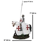 Ebros Crusader English Knight On Heavy Cavalry Horse Statue Phalanx Spear Horse