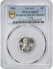 1981 Pcgs Ms65 Lincoln Cent On Dime      Tough Date  1c Struck On 10c Planchet