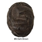 French Lace Front Mens Toupee Poly Skin Hairpieces Human Hair Replacement System