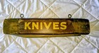 Antique Folk Art Folding Pocket Knife Trade Sign Wooden Knives Store Display