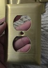 Vintage Pass   Seymour Satin Brass Duplex Outlet Switch Wall Plates Lot 7 Gold