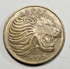 1977 Ethiopia 5 Five Santeem - Brass Plated Steel Coin - Ethiopian - World Coin