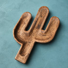 Vintage Hand Carved Wood Cactus Bowl Tray Primitive Southwestern Rustic Decor
