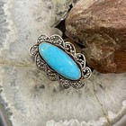 Carolyn Pollack Sterling Silver Elongated Turquoise Decorated Ring Sz Variety
