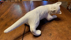 Vintage Camark  Style Ceramic Wall Climbing Cat White Green Eyes