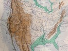 Original Antique Map 1878 N america Mountains   Valleys Genuine Old Johnston Map