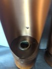 Vtg Copper Scoop Shield Chamber Candle Holders Up To 10  Tapers W wooden Base