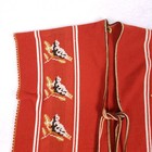 Vintage Mexican Woven Vest Red Fringed Bird Pattern Tie Front Folk Boho Xl Aztec